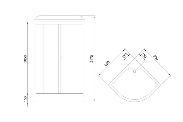 Фото душевая кабина royal bath hk rb90hk1-m-ch 90x90 см