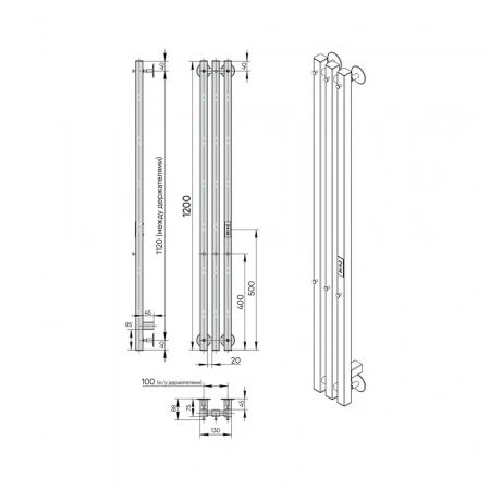 Фото электрический полотенцесушитель indigo  style 4 pro 120/18 lspre120-18rt