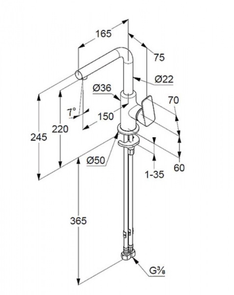 Фото смеситель для раковины kludi pure&style 400240575