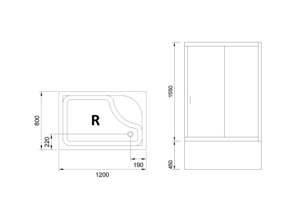 Фото душевое ограждение royal bath bp rb8120bp-c-ch-r 120x80 см