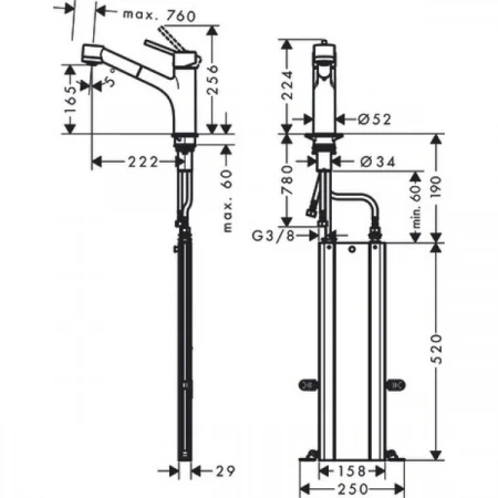 Фото смеситель для кухонной мойки hansgrohe talis 73860800