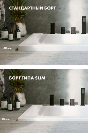 Фото акриловая ванна excellent aurum slim 180x80 см waex.aur18whs