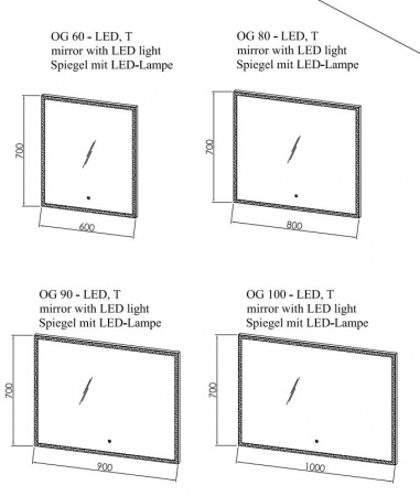 Фото зеркало kolpa-san tara 100 см og 100 - led,t