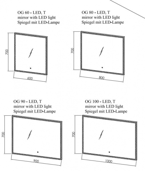 Фото зеркало kolpa-san tara 100 см og 100 - led,t