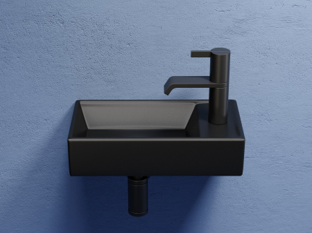 Фото раковина подвесная ceramicanova element 41.7 см, цвет: черный cn6051lmb