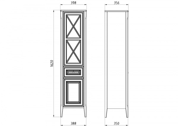 Фото пенал напольный asb woodline монте 40 см цвет: бежевый 10801 бж