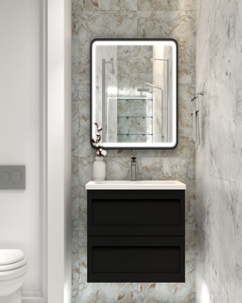 Фото тумба под раковину art&max platino 60 см am-platino-600-2c-so-nm-cer