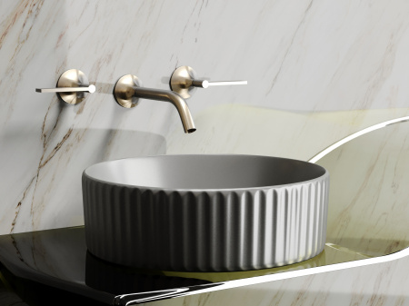 Фото раковина накладная ceramicanova element 36 см, цвет: антрацит cn6057mh
