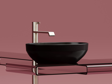 Фото раковина накладная ceramicanova element 50.2 см, цвет: черный cn6056mb