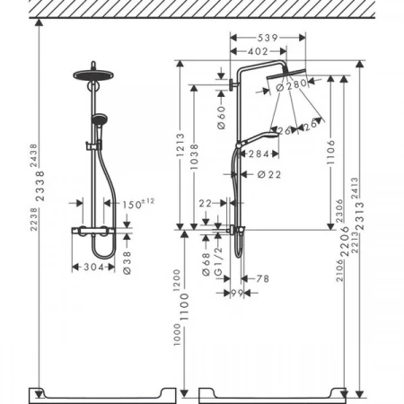 Фото душевая стойка hansgrohe croma select s 26891700