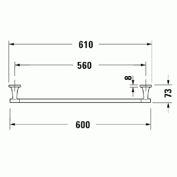 Фото полотенцедержатель 60 см duravit starck t 99421000 цвет: хром