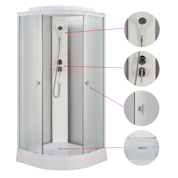 Фото душевая кабина loranto 90x90 см cs-981тм/w