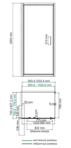 Фото душевое ограждение wasserkraft salm 100x80 см 27i17