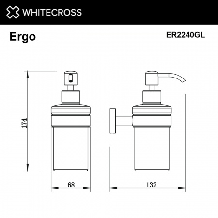 Фото дозаторы для жидкого мыла whitecross ergo er2240gl, цвет: золото