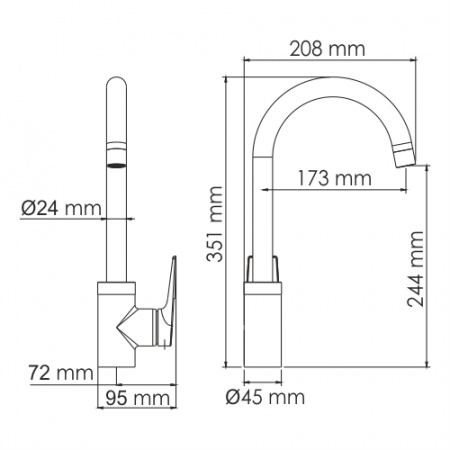 Фото смеситель для кухни wasserkraft glan 6607