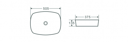 Фото раковина накладная terminus ното 50.5 см 04rn50x37x13w
