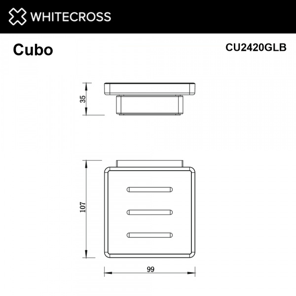 Фото мыльница подвесная whitecross cubo cu2420glb, цвет: золото брашированное