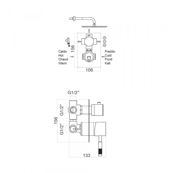 Фото встраиваемый смеситель для душа webert rimini ri880601010