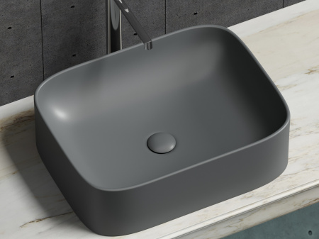 Фото раковина накладная ceramicanova element 50.5 см, цвет: антрацит cn6052mdh