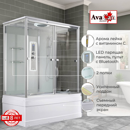 Фото душевая кабина avacan v5017led 170x90 см