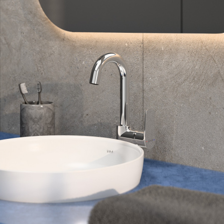 Фото смесители для раковины vitra flow soft a43160exp цвет хром