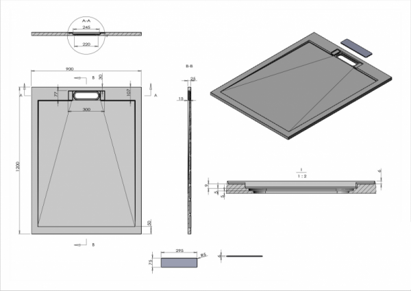 Фото поддон из искуственного камня esbano luxe 120x90 см esp-lx129g