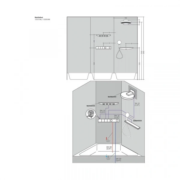 Фото термостатический смеситель для душа hansgrohe rainselect 15381140