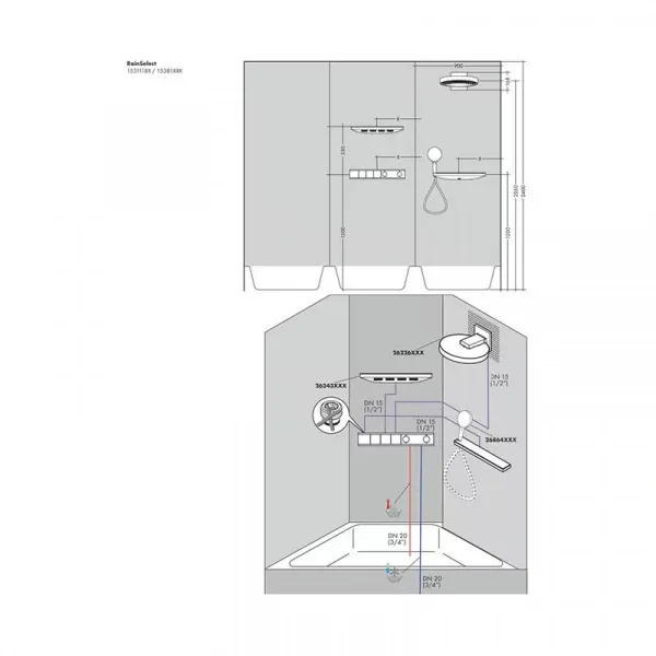 Фото термостатический смеситель для душа hansgrohe rainselect 15381140