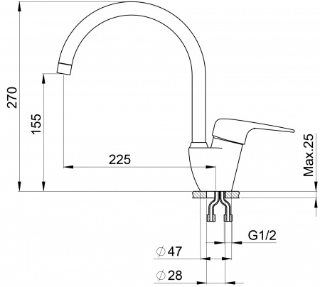 Фото смеситель для кухни granula 1024, антик
