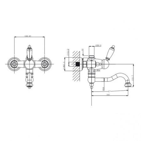 Фото смеситель для ванны caprigo adria-uno 02-519-crm