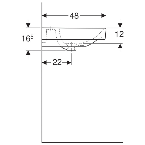 Фото раковина подвесная geberit smyle square 120 см 500.223.01.1