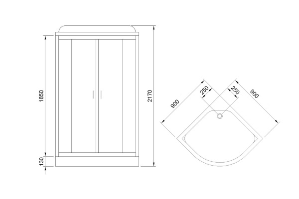 Фото душевая кабина royal bath нк rb90hk6-gc-bl  90x90 см