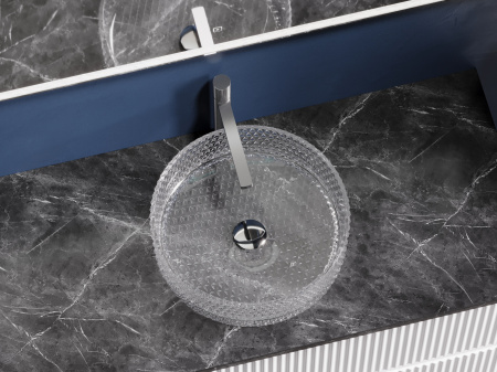 Фото раковина накладная ceramicanova cristal 36 см, цвет: прозрачный cn6062