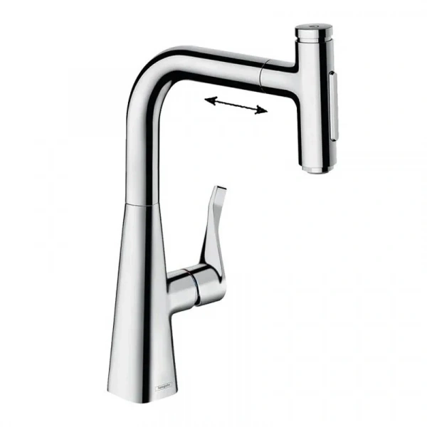 Фото смеситель для кухонной мойки hansgrohe metris select 73817000