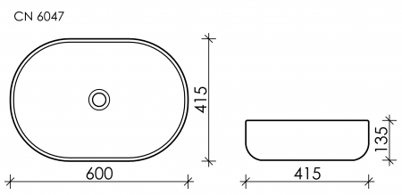 Фото раковина накладная ceramicanova element 60 см, цвет: белый cn6047