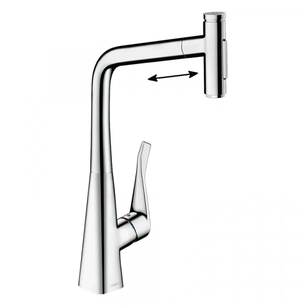 Фото смеситель для кухонной мойки hansgrohe metris select 73820000