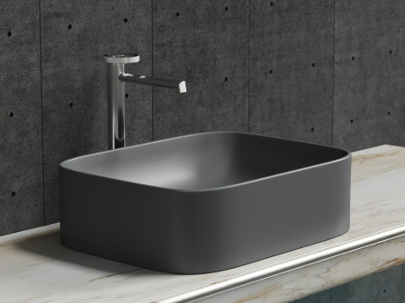 Фото раковина накладная ceramicanova element 50.5 см, цвет: антрацит cn6052mdh