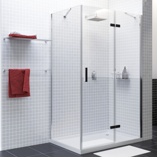 Фото душевое ограждение wasserkraft aller black matt 120x100 см 10h10rblack matt