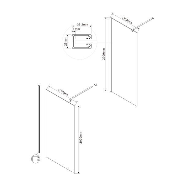 Фото душевая стенка vincea walk in 120 см vsw-1h120cgb