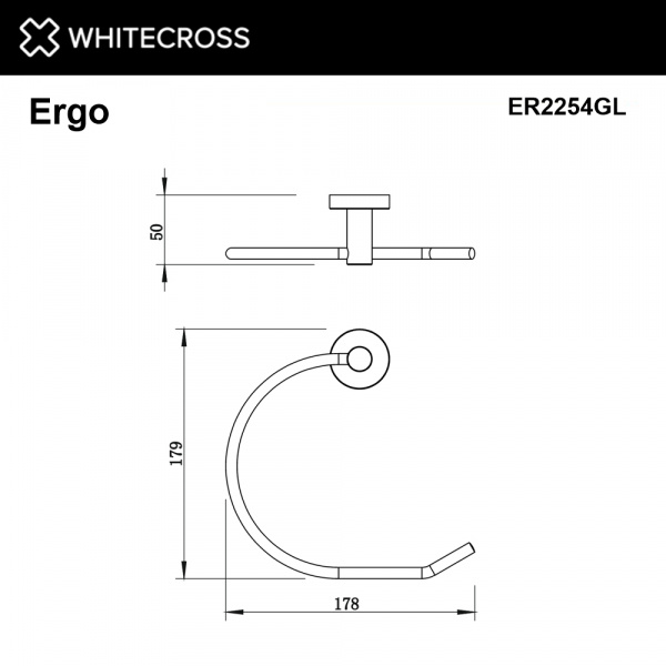 Фото полотенцедержатели whitecross ergo er2254gl, цвет: золото