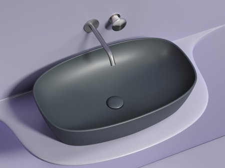 Фото раковина накладная ceramicanova element 60 см, цвет: антрацит cn6049mdh