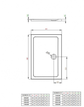 Фото поддон акриловый radaway doros d 100x120 см sdrd1210-01