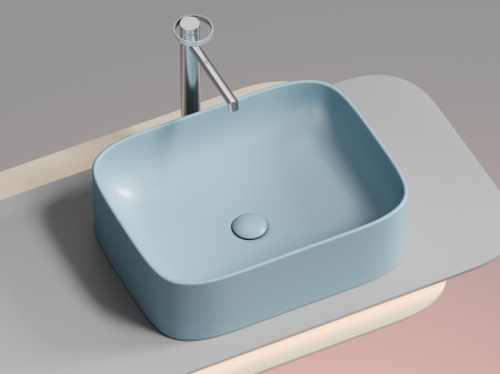 Фото раковина накладная ceramicanova element 50.5 см, цвет: голубой cn6052ml