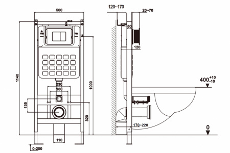 Фото унитаз с инсталляцией abber rechteck ac1220tc-ac0105-ac0121mw