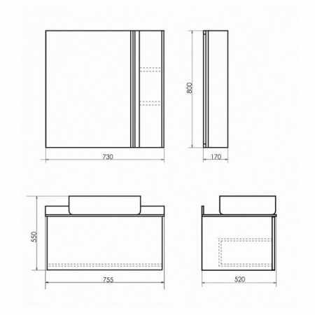 Фото тумба с раковиной comforty эдинбург 75 см 00004149066