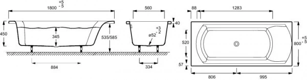 Фото акриловая ванна jacob delafon ove 180x80 см e60143-00
