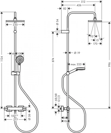 Фото душевая стойка hansgrohe vernis shape 26286000