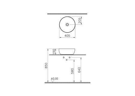 Фото раковина накладная vitra outline recycled 41 см 7992b066-0016