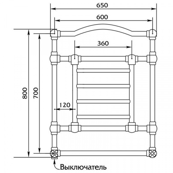 Фото электрический полотенцесушитель migliore edward 80x65 см ml.edw-el.500.br