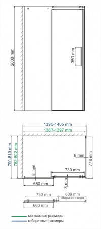 Фото душевое ограждение wasserkraft alme 140x80 см 15r35